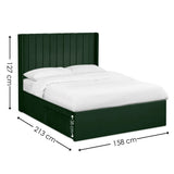 Fabric King Size Bed With Dual Storage Door - Leila