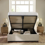 Fabric King Size Ottoman Storage Bed - Maddock