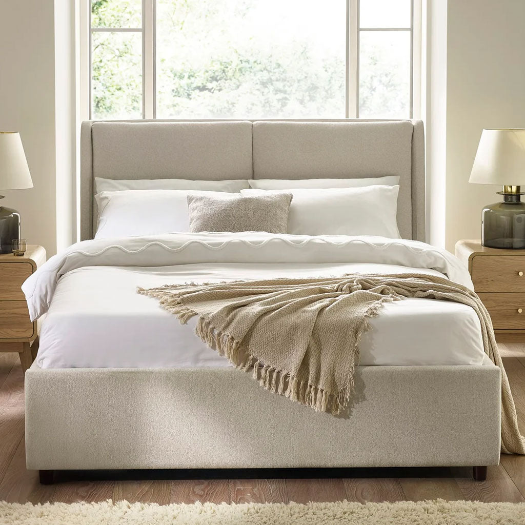 Fabric King Size Ottoman Storage Bed - Maddock