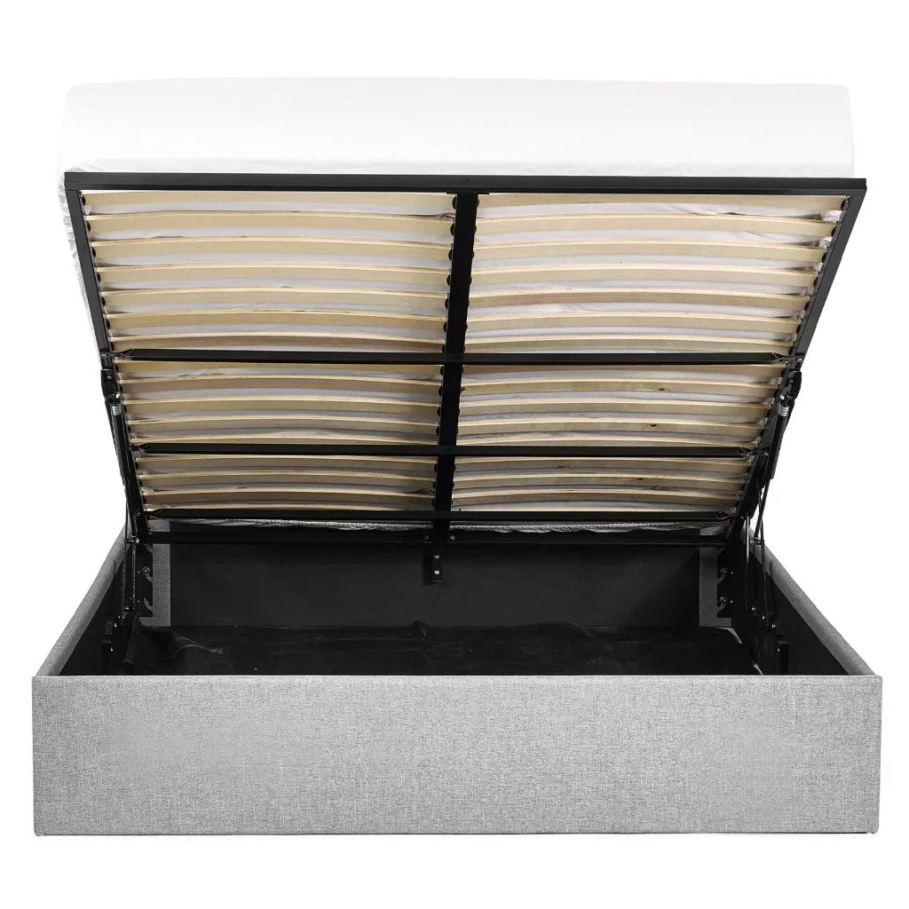 Fabric King Size Ottoman Storage Bed - Merida