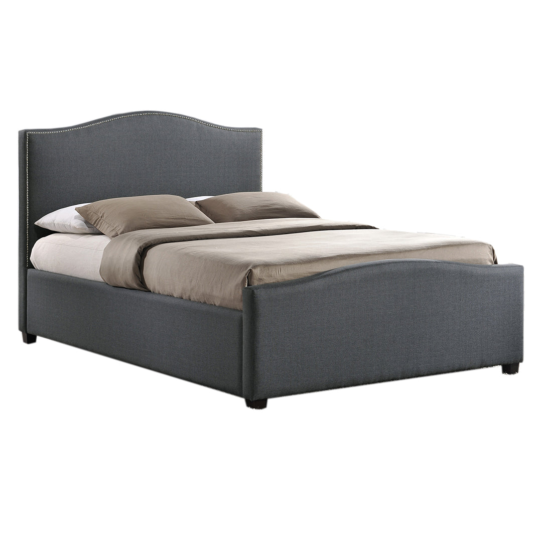 Fabric King Size Ottoman Storage Bed With Solid Wooden Feets - Brunswick