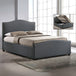Fabric King Size Ottoman Storage Bed With Solid Wooden Feets - Brunswick