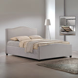 Fabric King Size Ottoman Storage Bed With Solid Wooden Feets - Brunswick