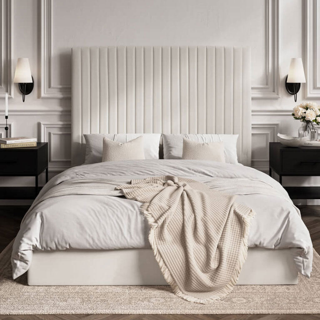 Fabric King Size Ottoman Storage Bed With Tall Headboard - Berlin