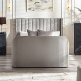 Fabric King Size Ottoman TV Storage Bed - Clara