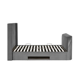 Fabric King Size Ottoman TV Storage Bed - Clara