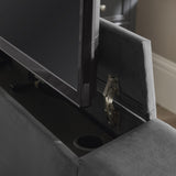 Fabric King Size Ottoman TV Storage Bed - Clara