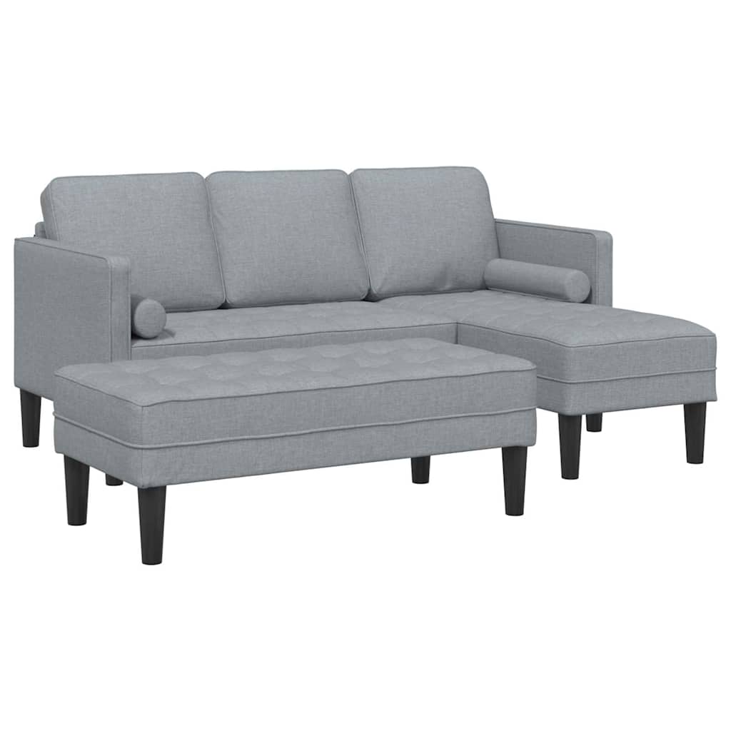 Fabric L Shaped Sofa With Ottoman - Vantage Home