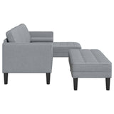 Fabric L Shaped Sofa With Ottoman - Vantage Home