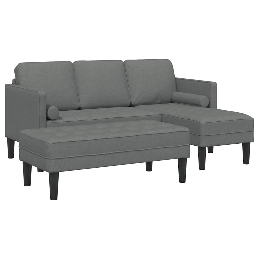 Fabric L Shaped Sofa With Ottoman - Vantage Home