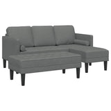 Fabric L Shaped Sofa With Ottoman - Vantage Home