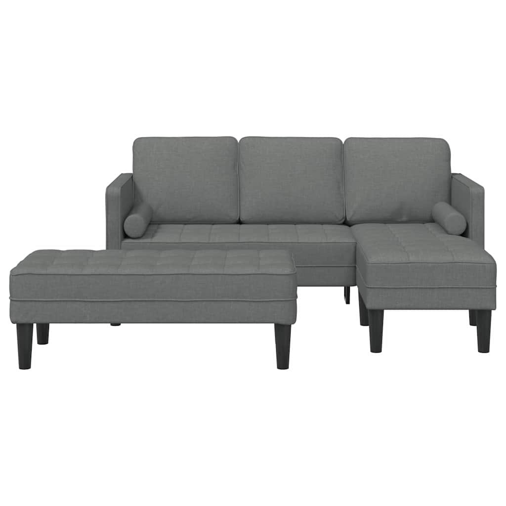 Fabric L Shaped Sofa With Ottoman - Vantage Home