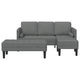 Fabric L Shaped Sofa With Ottoman - Vantage Home