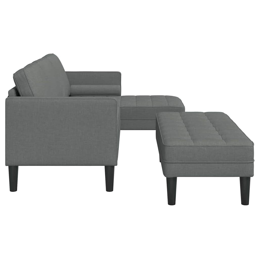 Fabric L Shaped Sofa With Ottoman - Vantage Home