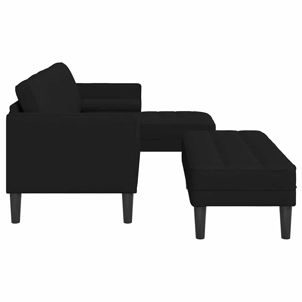 Fabric L Shaped Sofa With Ottoman - Vantage Home