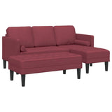 Fabric L Shaped Sofa With Ottoman - Vantage Home