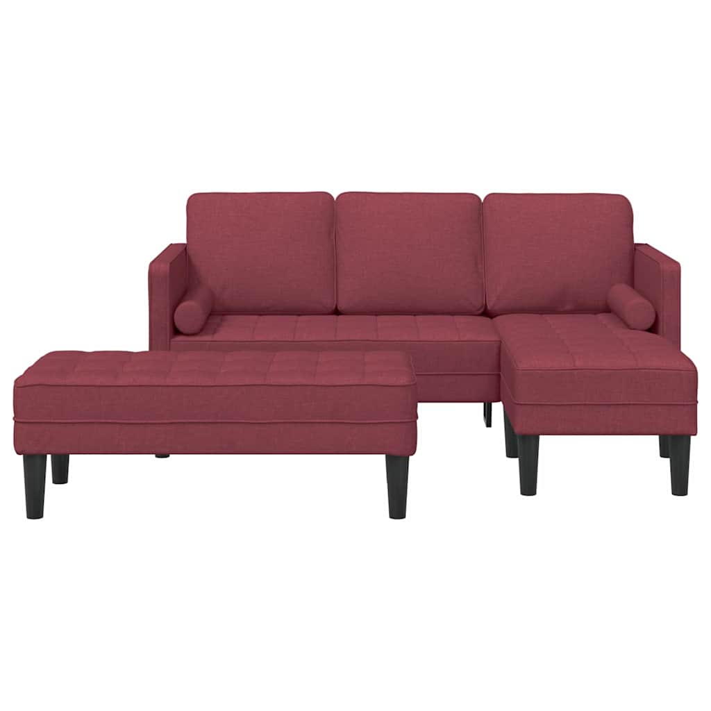 Fabric L Shaped Sofa With Ottoman - Vantage Home