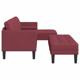 Fabric L Shaped Sofa With Ottoman - Vantage Home