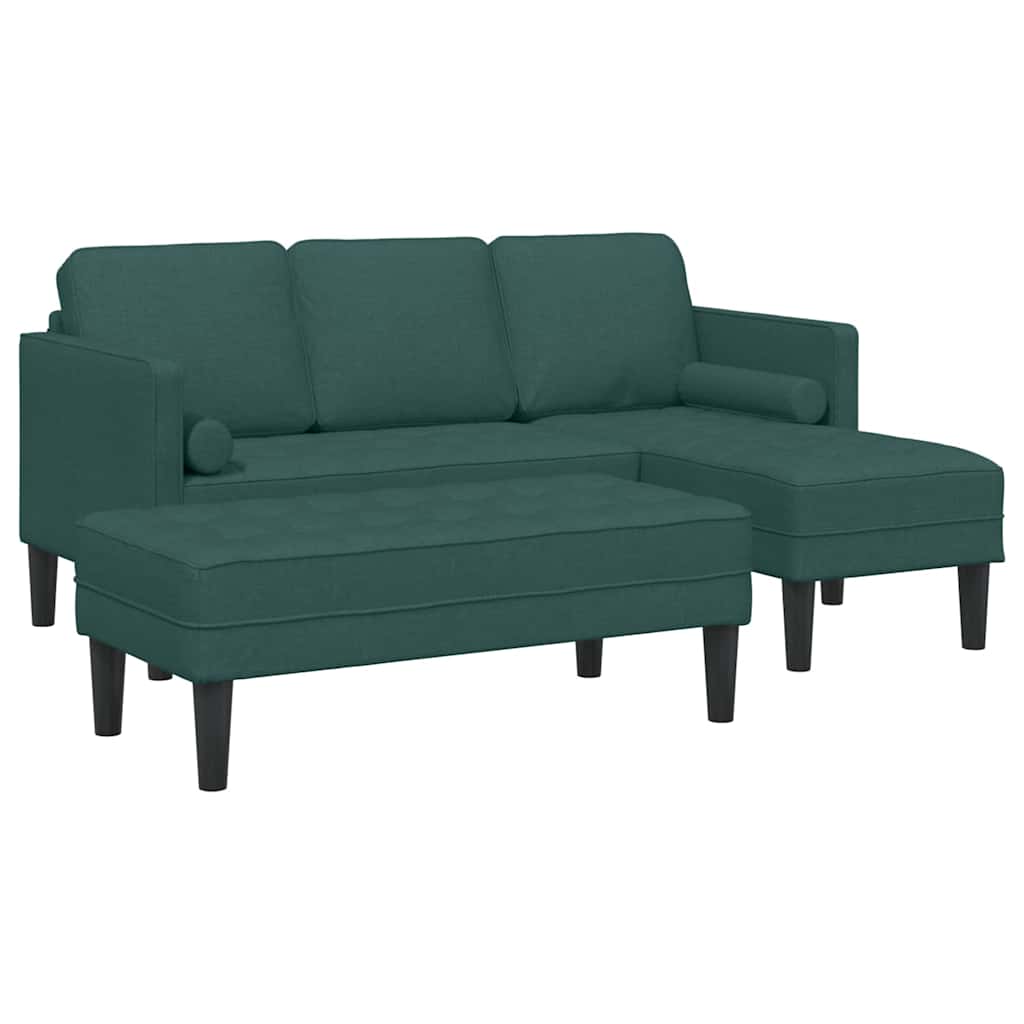 Fabric L Shaped Sofa With Ottoman - Vantage Home