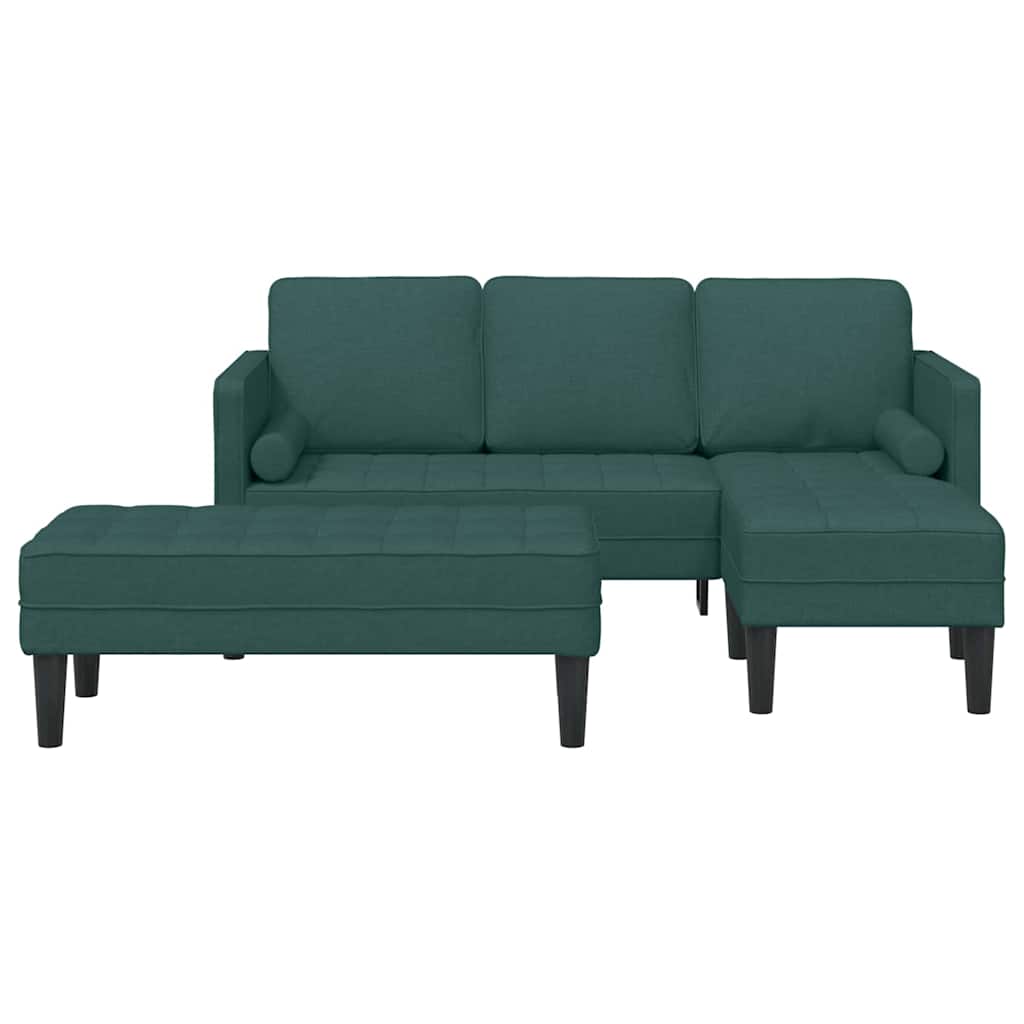 Fabric L Shaped Sofa With Ottoman - Vantage Home