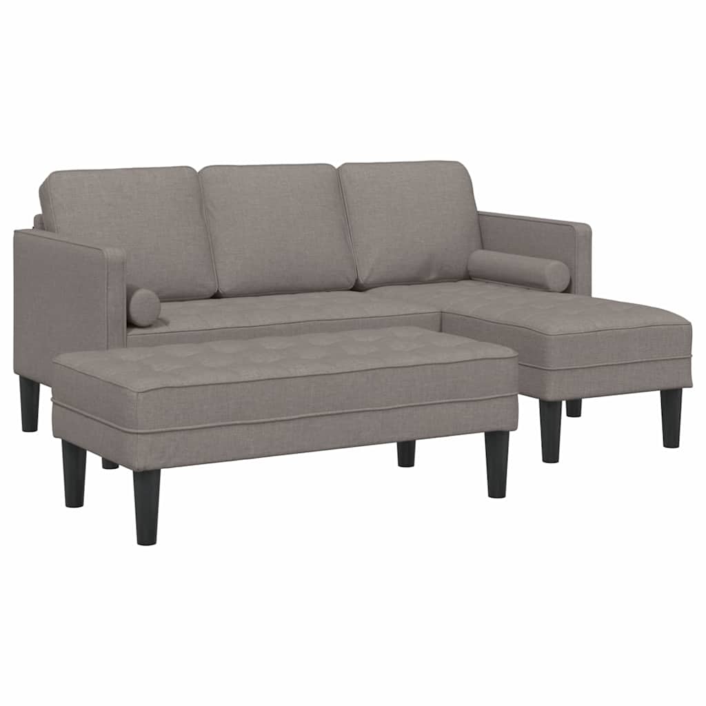 Fabric L Shaped Sofa With Ottoman - Vantage Home