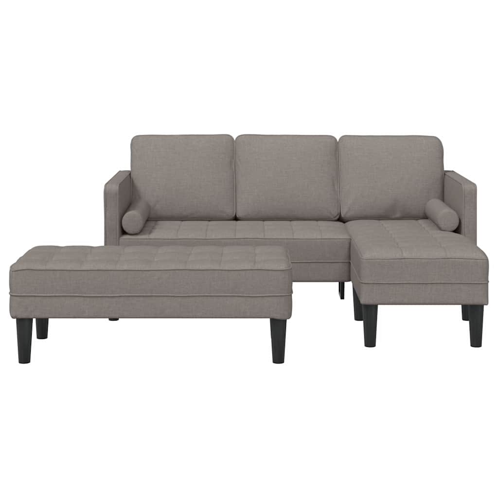 Fabric L Shaped Sofa With Ottoman - Vantage Home