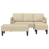 Fabric L Shaped Sofa With Ottoman - Vantage Home