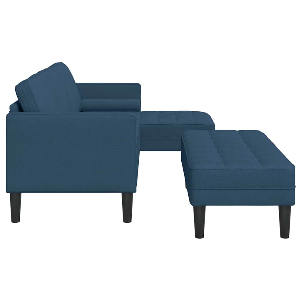 Fabric L Shaped Sofa With Ottoman - Vantage Home