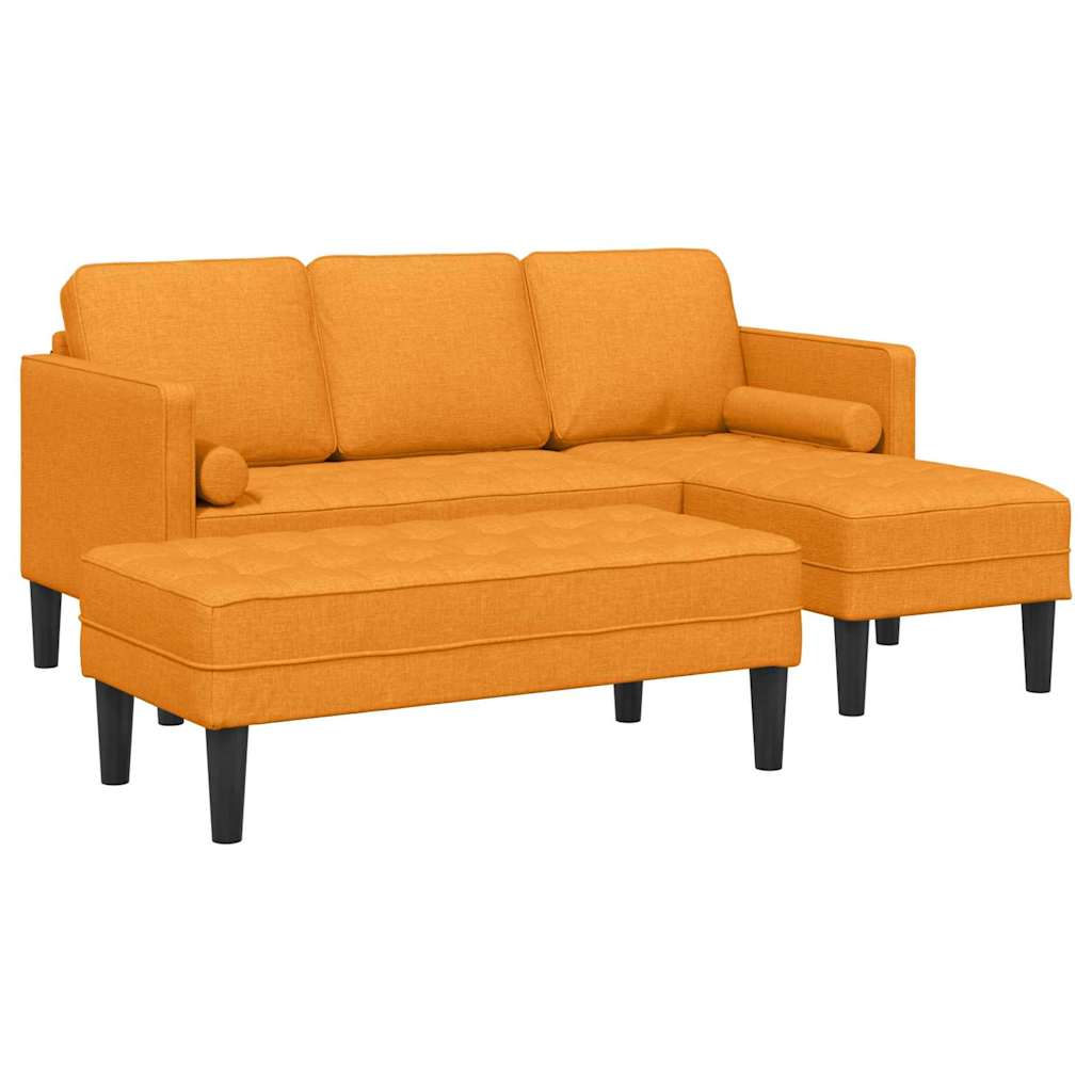 Fabric L Shaped Sofa With Ottoman - Vantage Home