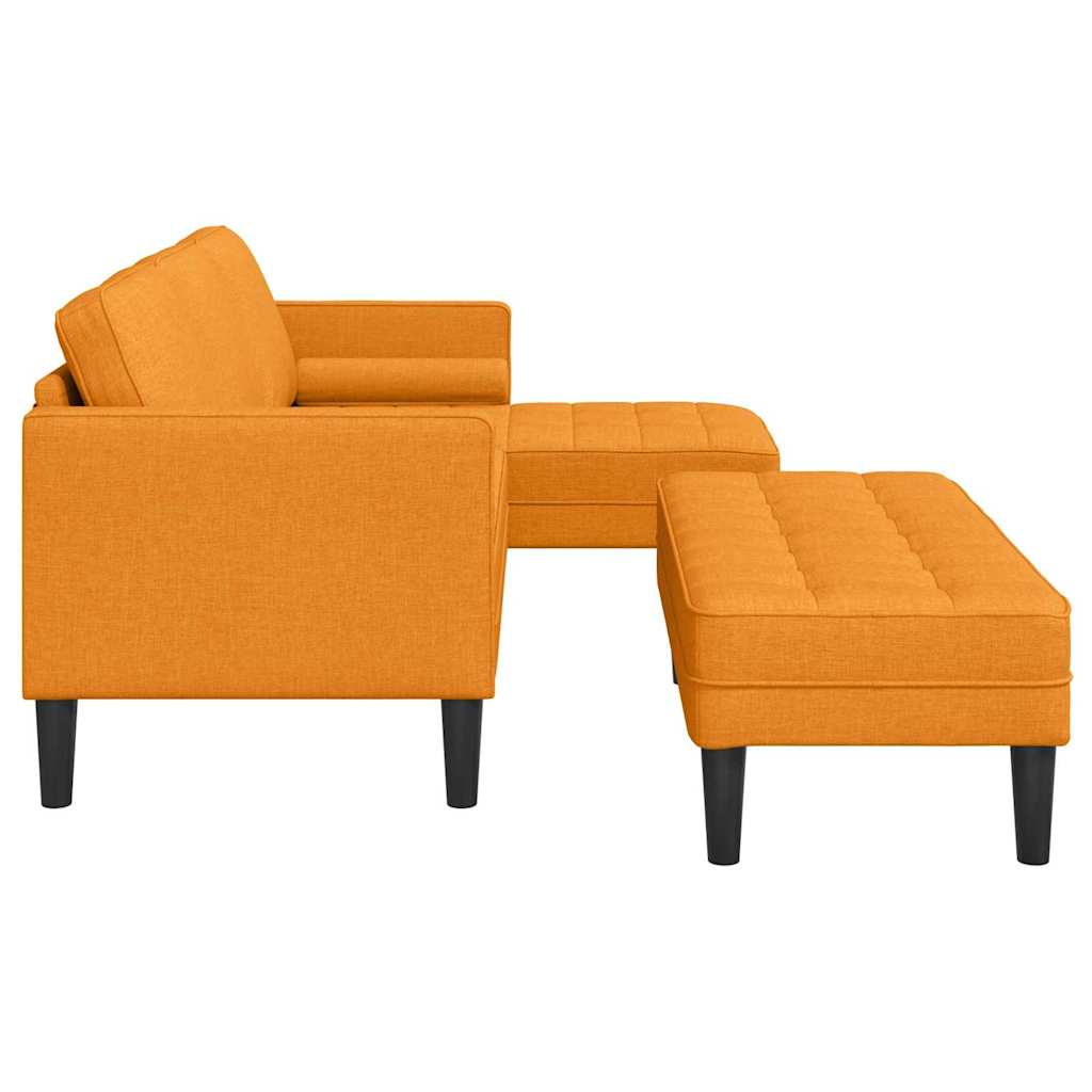 Fabric L Shaped Sofa With Ottoman - Vantage Home