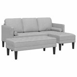 Fabric L Shaped Sofa With Ottoman - Vantage Home