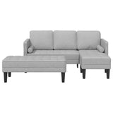 Fabric L Shaped Sofa With Ottoman - Vantage Home