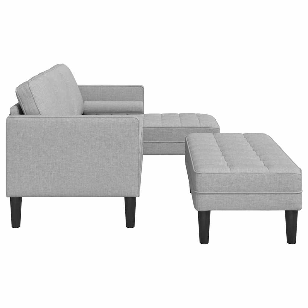 Fabric L Shaped Sofa With Ottoman - Vantage Home