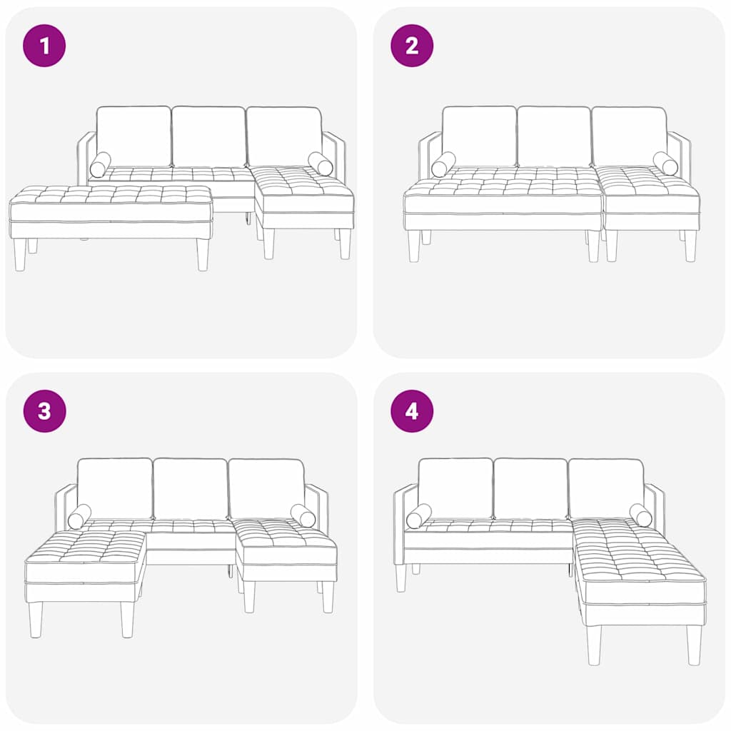 Fabric L Shaped Sofa With Ottoman - Vantage Home