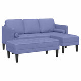 Fabric L Shaped Sofa With Ottoman - Vantage Home