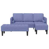 Fabric L Shaped Sofa With Ottoman - Vantage Home