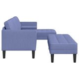 Fabric L Shaped Sofa With Ottoman - Vantage Home