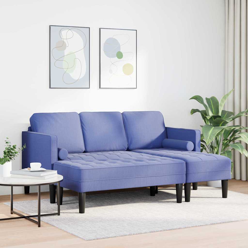 Fabric L Shaped Sofa With Ottoman - Vantage Home