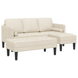 Fabric L Shaped Sofa With Ottoman - Vantage Home