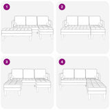 Fabric L Shaped Sofa With Ottoman - Vantage Home