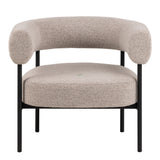 Fabric Lounge Chair With Black Steel Legs - Oakfield