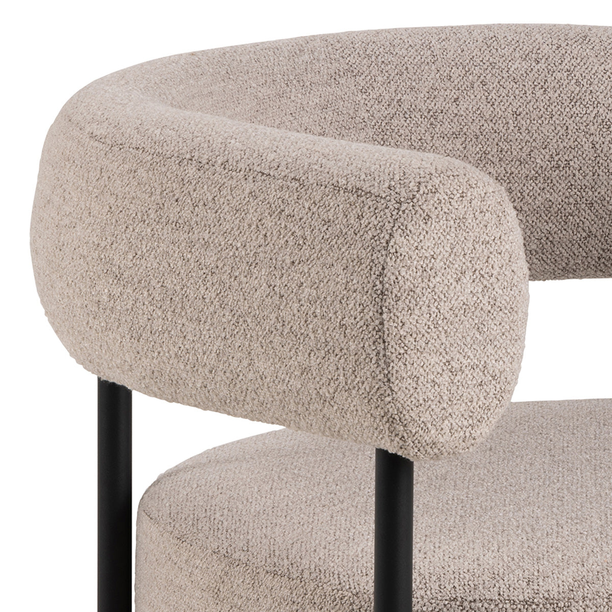 Fabric Lounge Chair With Black Steel Legs - Oakfield
