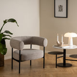 Fabric Lounge Chair With Black Steel Legs - Oakfield