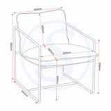 Fabric Occasional Chair With Black Metal Frame - Tivoli