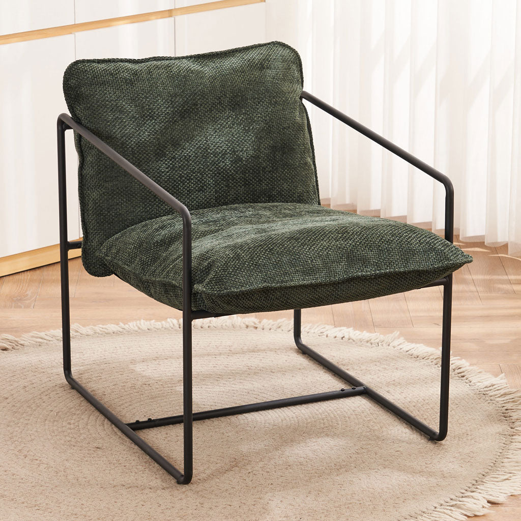 Fabric Occasional Chair With Black Metal Frame - Tivoli