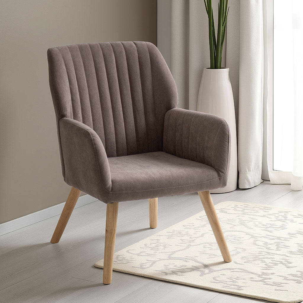 Fabric Occasional Chair With Wooden Legs - Jordan