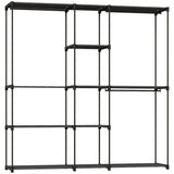 Fabric Open Wardrobe 182cm Wide With 8 Shelves And Hanging Rail - Velmora