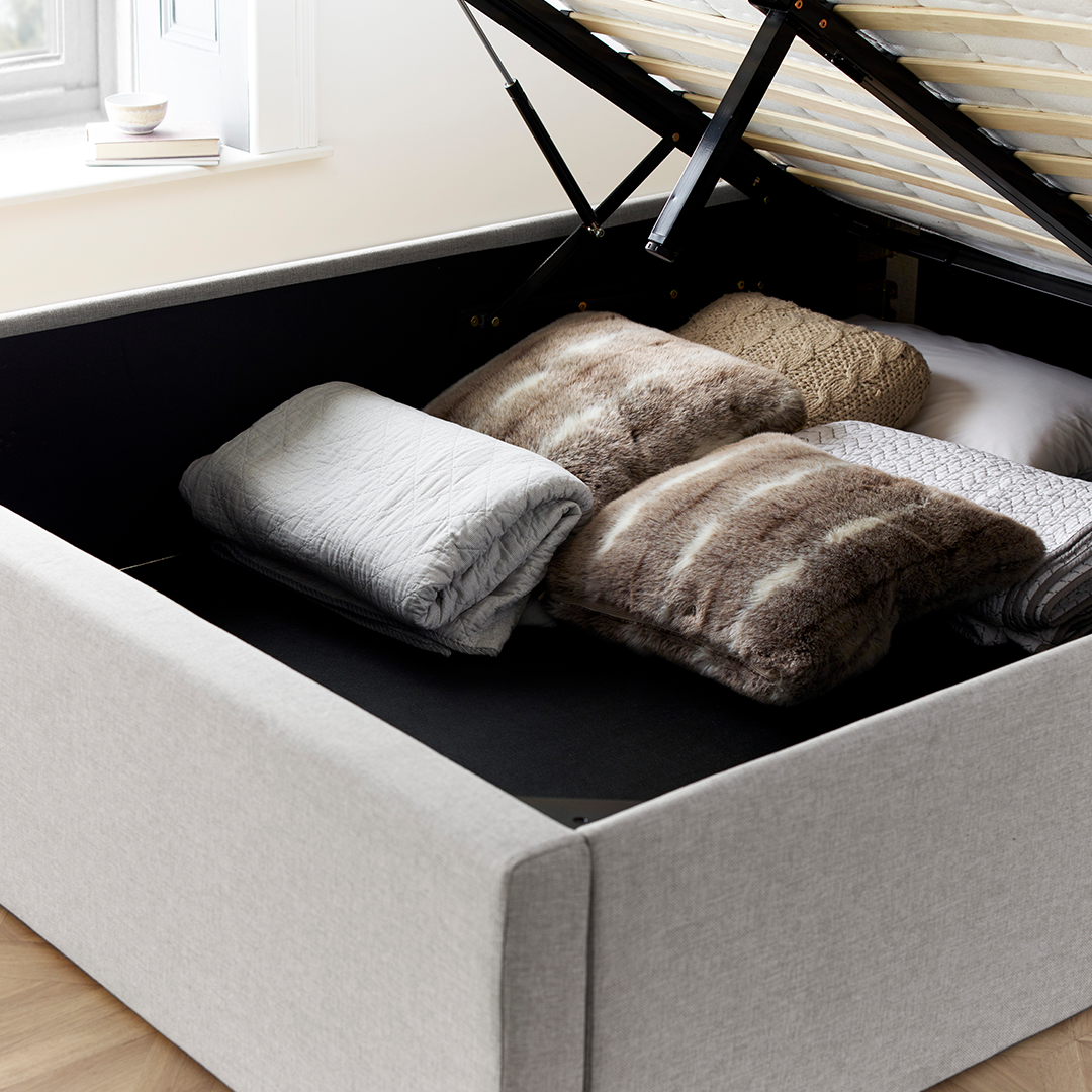 Fabric Ottoman Storage Double Bed - Wilson