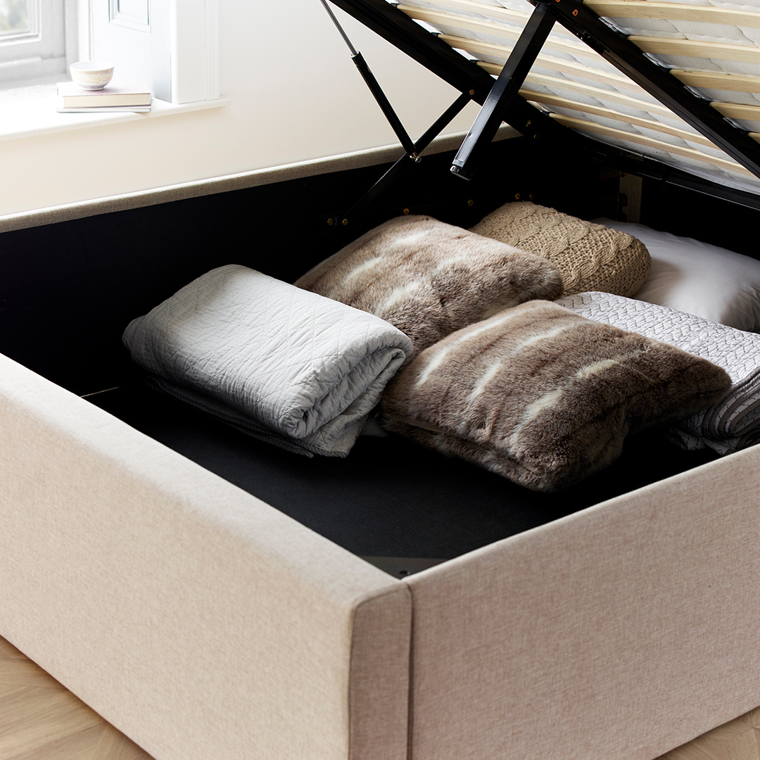 Fabric Ottoman Storage Double Bed - Wilson