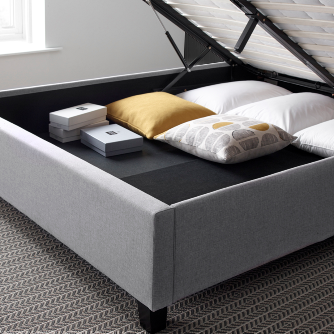 Fabric Ottoman Storage King Size Bed - Brandon